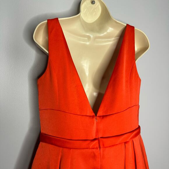 ESCADA Dalarina V Neck Mini Dress Fit and Flare Red Gladiola Elegant M - Picture 9 of 16